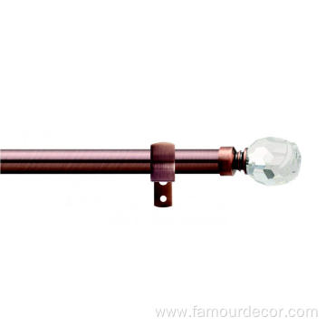 Crystal rose finial curtain rod